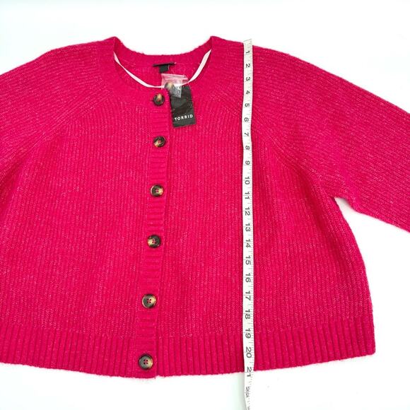 NWT Torrid Pink Vegan Cashmere Crop Cardigan Sweater‎ Size 2X - Picture 10 of 11